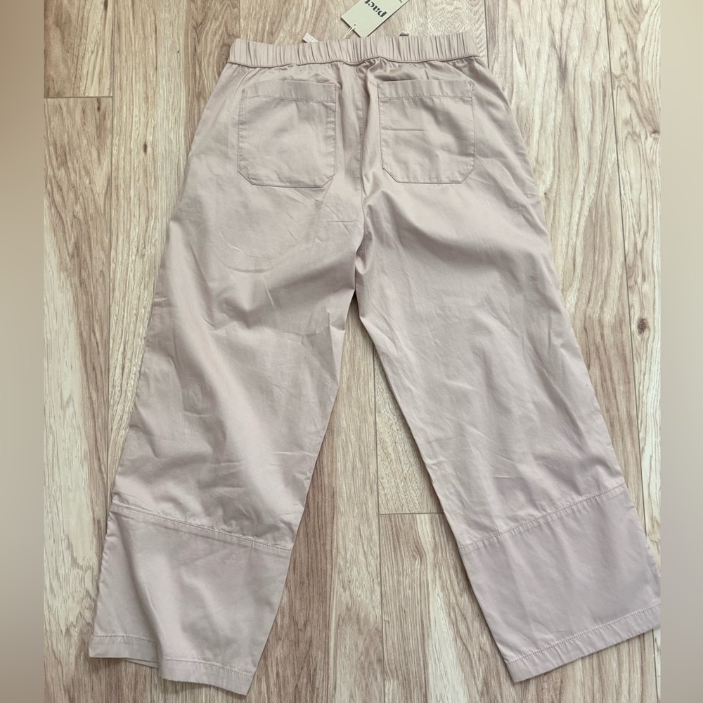 NWT Pact Organic Classic Twill Woven Crop Pant Oat Medium - Picture 6 of 7